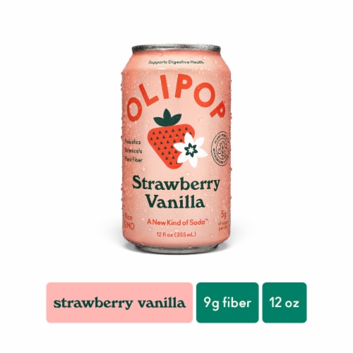 Olipop® Strawberry Vanilla Prebiotic Soda Can, Refrigerated