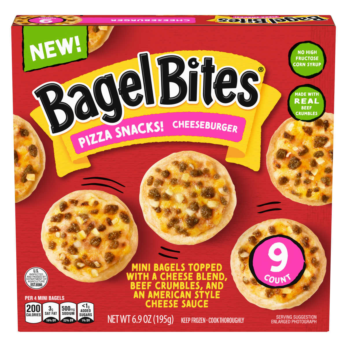 Cheeseburger Mini Bagel Pizza Snacks
