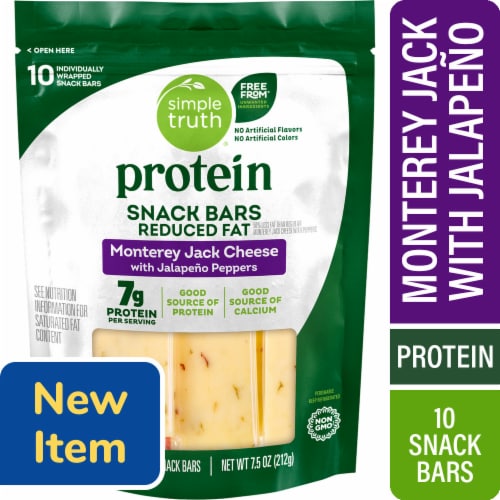Simple Truth® Protein Reduced Fat Monterey Jack Cheese with Jalapeño Peppers Snack Bars