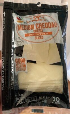 Stop & Shop Cheddar Medium White Slices 8oz