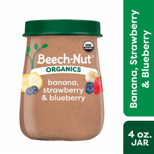 Beech-Nut Organics Stage 2 Organic Baby Food, Banana, Strawberry & Blueberry