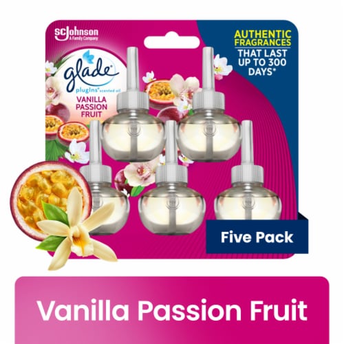 Glade PlugIns Scented Oil Refill Vanilla Passion Fruit, Essential Oil Infused Wall Plug In