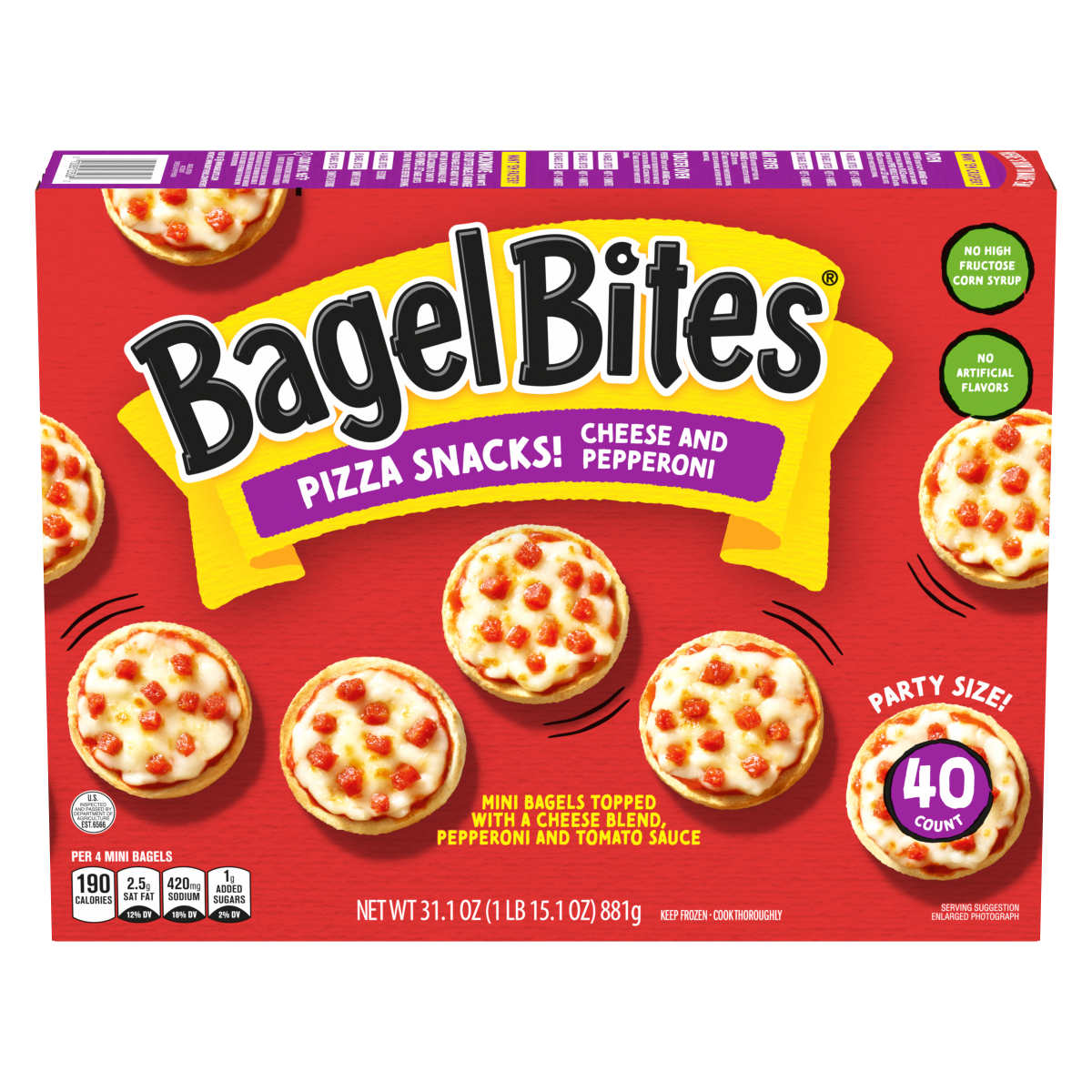Cheese & Pepperoni Mini Pizza Bagel Frozen Snacks