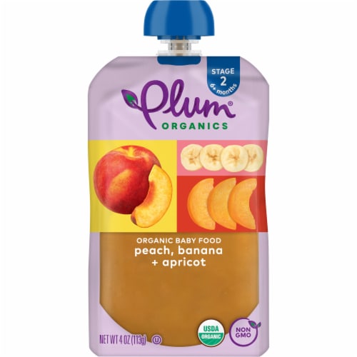 Plum Organics® Stage 2 Organic Peach, Banana + Apricot Baby Food