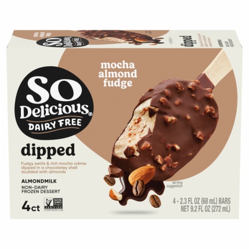 So Delicious Dairy Free Vegan Mocha Almond Fudge Almond Milk Frozen Dessert Bars