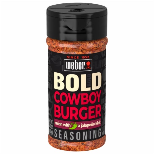 Weber BOLD Cowboy Burger, Onion and Jalapeno Burger Seasoning Blend, Kosher, Gluten Free, 5.75 oz