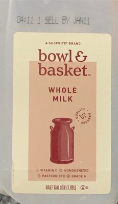 Bowl & Basket Whole Milk (HVD), 64 oz