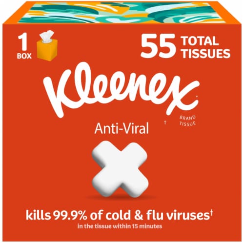 Kleenex Anti-Viral Facial Tissues Cube Box 3 Ply