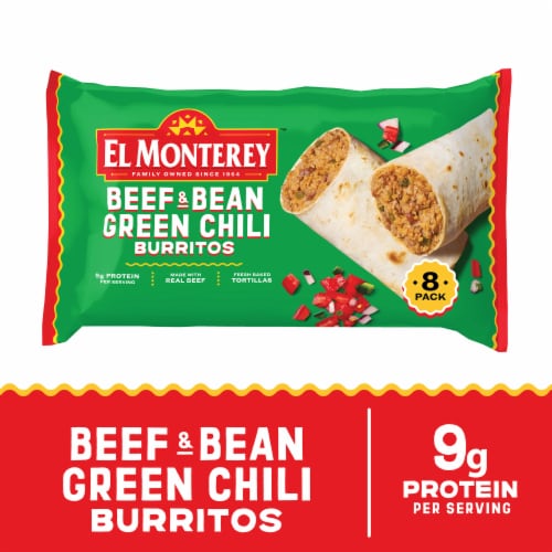 El Monterey® Family Size Beef & Bean Green Chili Frozen Burritos
