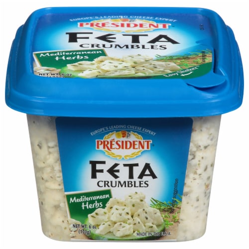 President Feta Cheese Mediterranean Herbs Crumbled 6 oz