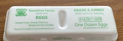 Sunshine Farms Eggs Grade A Jumbo Dozen