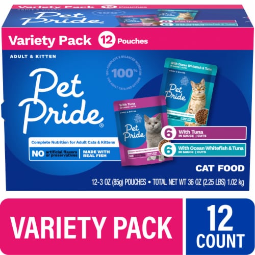 Pet Pride® All Life Stages Wet Cat Food Pouches Fish Variety Pack