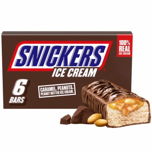 SNICKERS Ice Cream Chocolatey Caramel Peanut Butter Ice Cream Bars Individually Wrapped Dessert