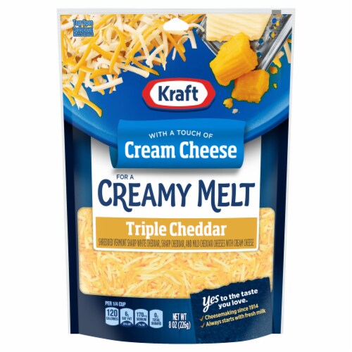 Kraft Triple Cheddar with a Touch Of Cream Cheese Shredded Natural Cheese