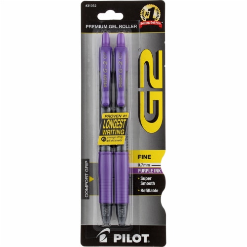 Pilot® G2® 0.7mm Fine Comfort Grip Gel Roller Pens - Purple