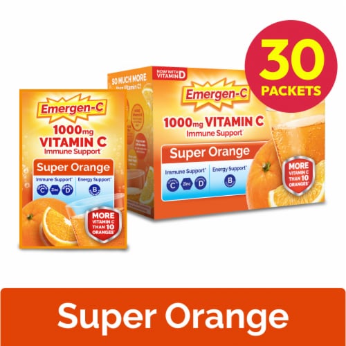 Emergen-C 1000 mg Vitamin C Super Orange Immune Support Powder