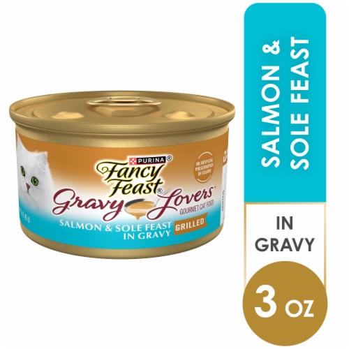 Purina Fancy Feast Wet Cat Food Gravy Lovers Salmon and Sole Feast Gourmet in Gravy