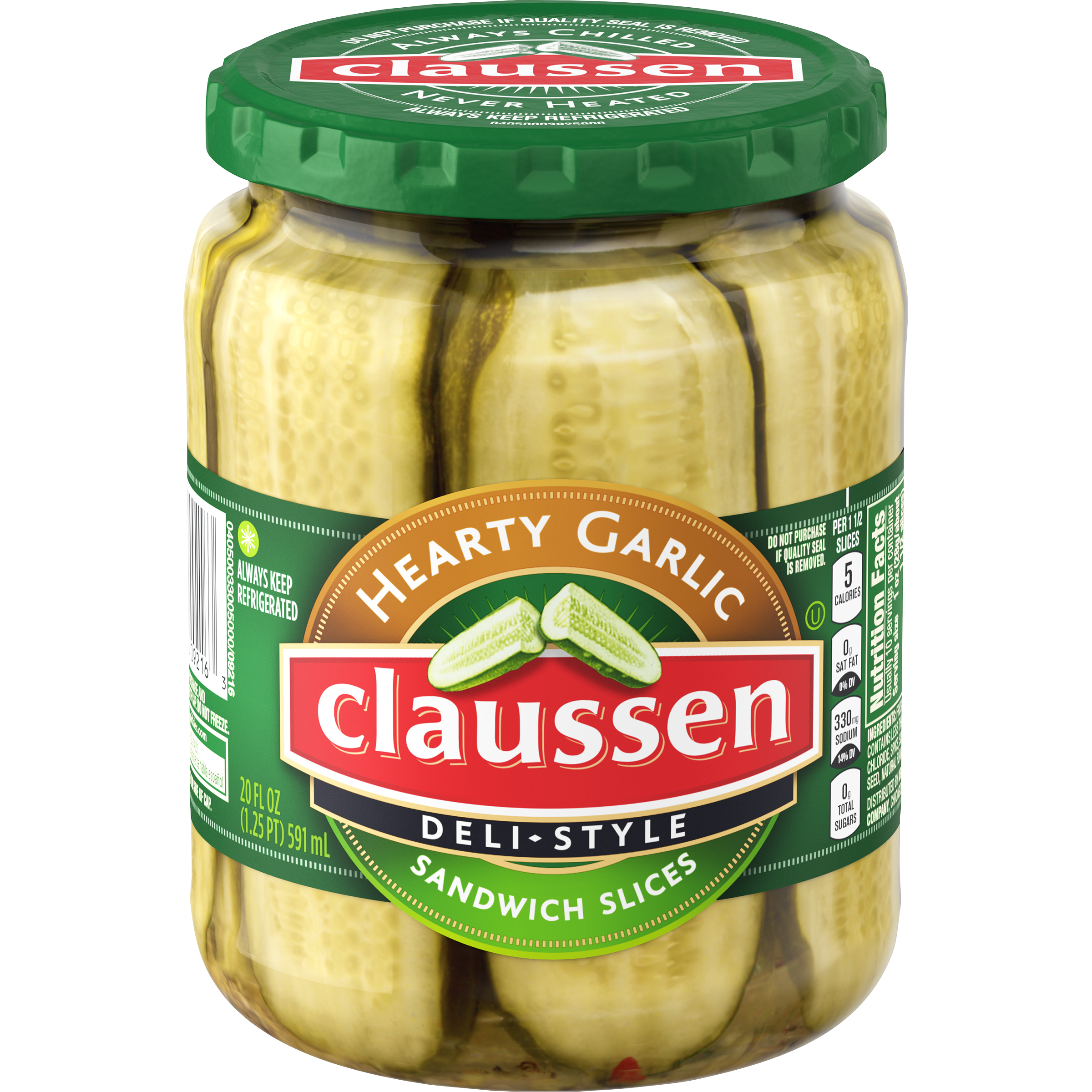 Hearty Garlic Deli-Style Sandwich Pickle Slices