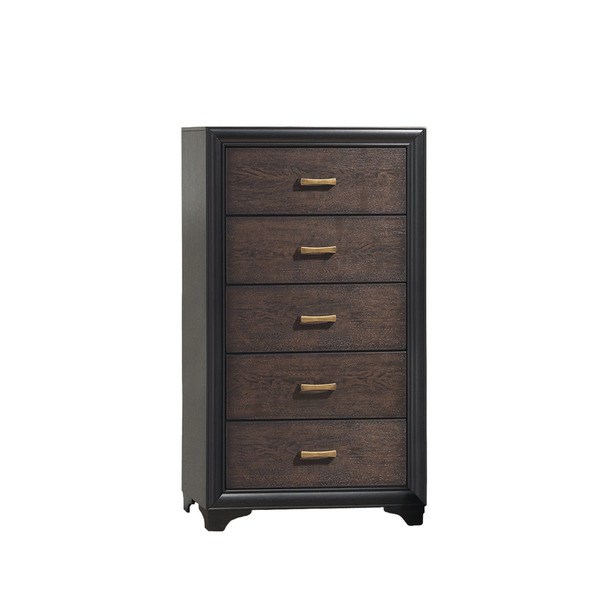 CorLiving BLH-190-T Clear Lake Honey Black/ Warm Brown Chest of Drawers