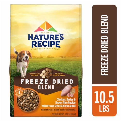 Nature's Recipe Freeze Dried Blend Chicken, Barley & Brown Rice Dry Dog Food, 10.5 lb. Bag