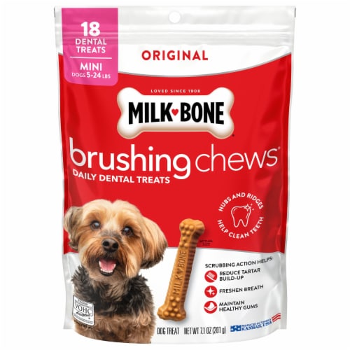 Milk-Bone Brushing Chews Original Chicken Flavor Daily Dental Dog Treats, Mini