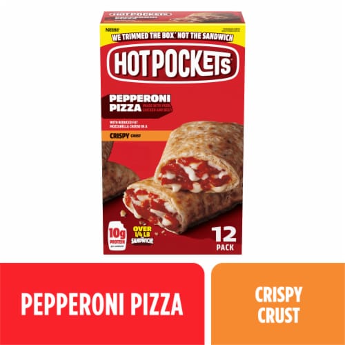 Hot Pockets Pepperoni Pizza Crispy Crust Frozen Sandwiches Frozen Snacks 12PK