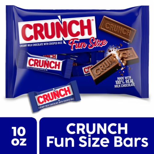 CRUNCH Milk Chocolate with Crisped Rice Fun Size Candy Bars Jumbo Bag
