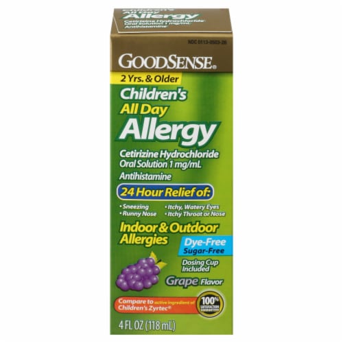 GoodSense Children's All Day Allergy Relief Grape Flavor Oral Solution Cetirizine Hydrochloride