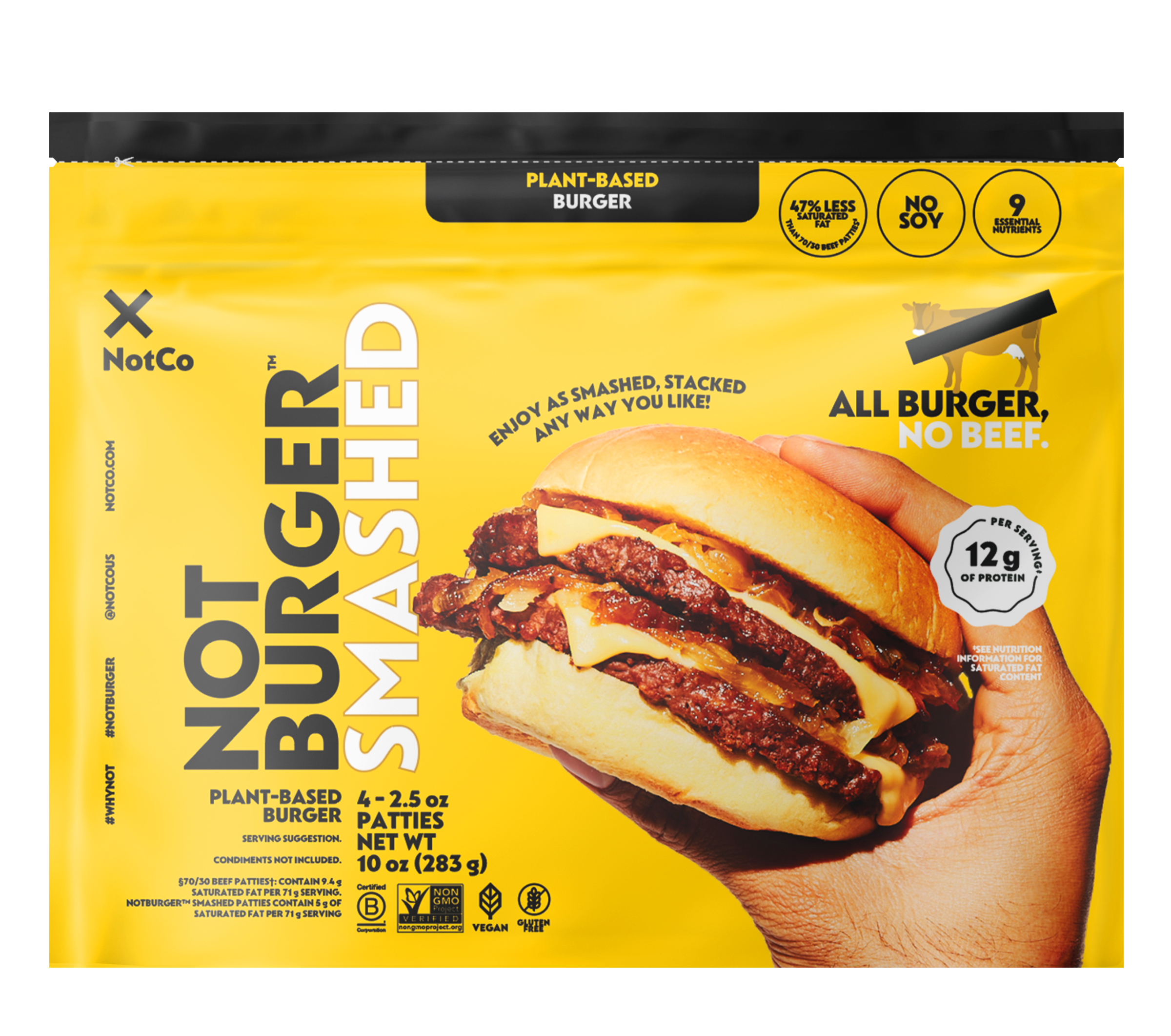 NotBurger Smashed Frozen Plant-Based Burger Patties