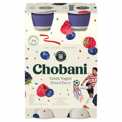 Chobani Lowfat Greek Mixed Berry Yogurt Drink 4 - 7 fl oz Bottles