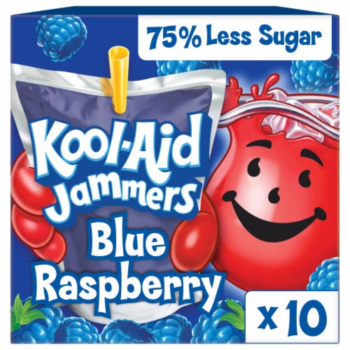 Kool-Aid Jammers Blue Raspberry Flavored Drink, Box, Pouches