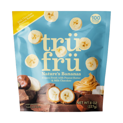 Trü Frü Bananas Frozen Fresh in Peanut Butter and Milk Chocolate