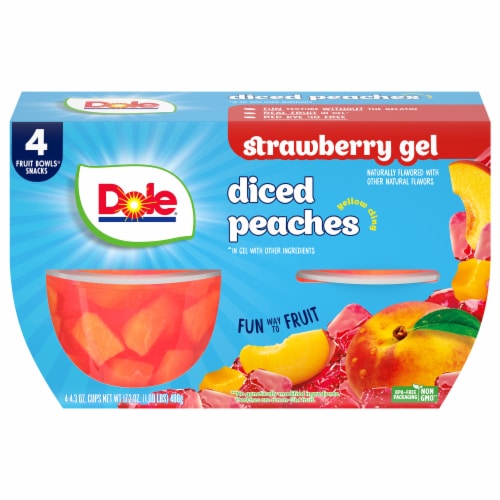 Dole® Fruit Bowls® Peaches in Strawberry Flavored Gel Fruit Cups