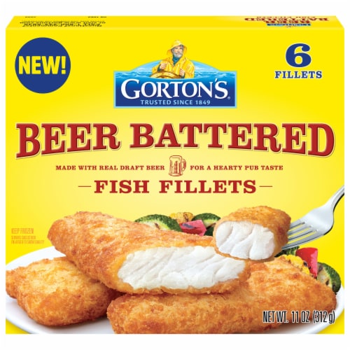 Gorton’s Beer Battered Fish Whole Fish Fillets, Wild Caught Pollock, Frozen