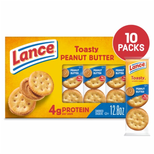 Lance Sandwich Crackers Toasty Peanut Butter 10 Individually Wrapped Packs