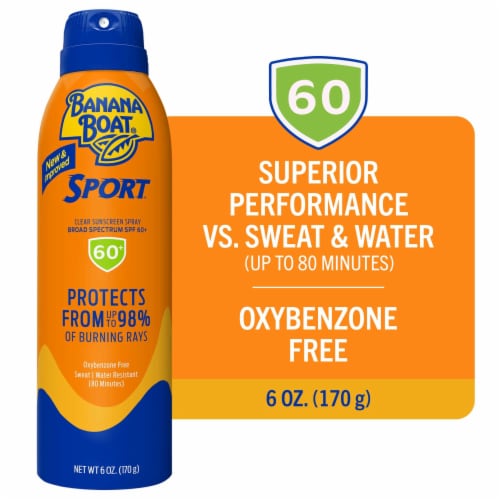 Banana Boat Sport Ultra Sunscreen Spray SPF 60 Broad Spectrum Superior Endurance Vs Sweat + Water