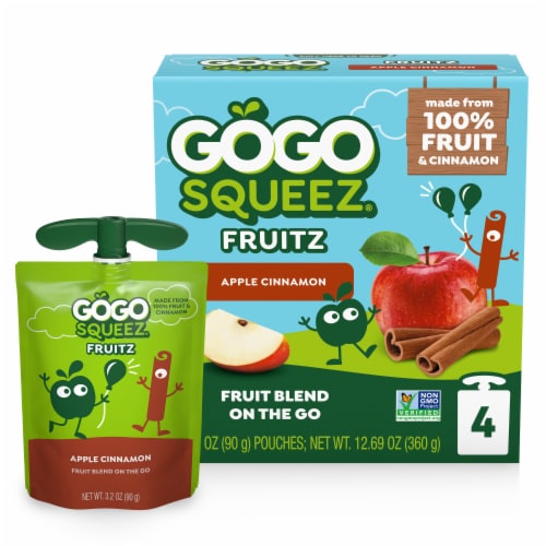 GoGo squeeZ No Sugar Added Apple Cinnamon Applesauce & Fruit Puree Pouches