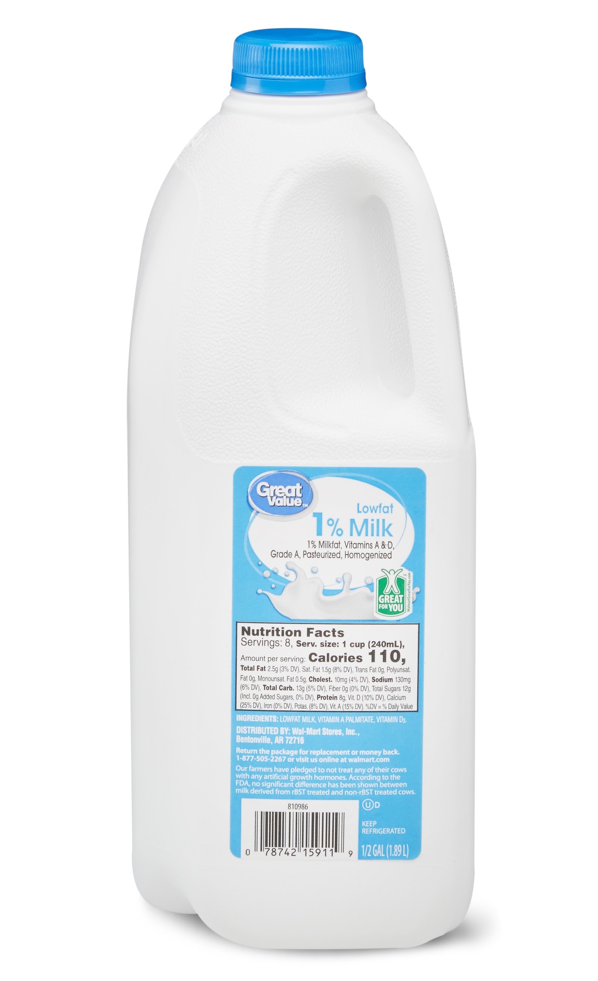 Great Value 1% Lowfat Milk