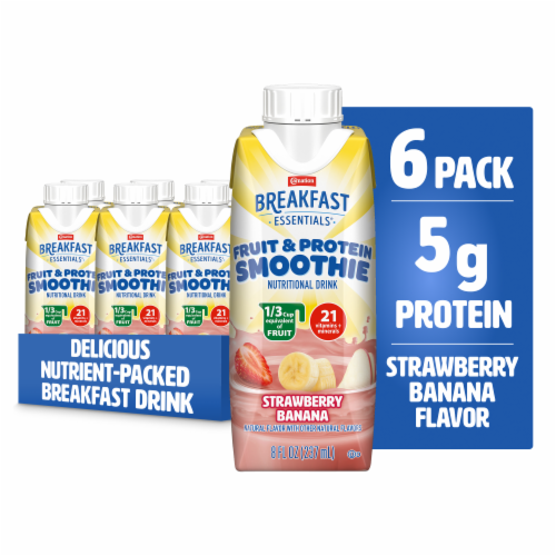 Carnation Breakfast Essentials Smoothie Ready to Drink Strawberry Banana Protein Shake Multipack