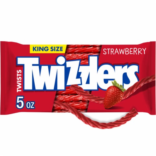 TWIZZLERS Twists Strawberry Flavored King Size Licorice Style Chewy Candy Bag