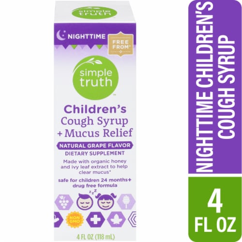 Simple Truth® Children's Cough Syrup + Mucus Relief Nighttime Grape Flavored Cough Medicine