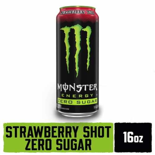 Monster® Zero Sugar Strawberry Shot Energy Drink Can