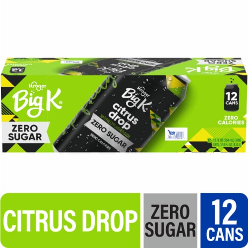 Big K® Citrus Drop Zero Sugar Zero Calorie Soda Cans