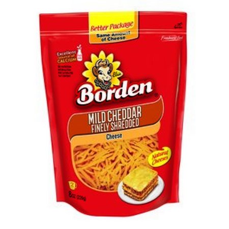 Borden Cheddar Mild Shredded 8 oz pack