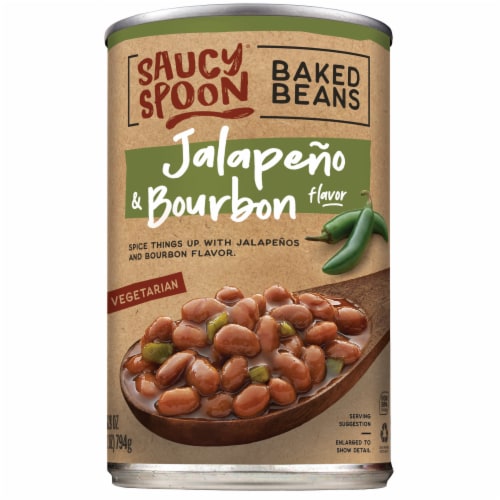 Saucy Spoon Vegetarian Jalapeno & Bourbon Flavor Baked Beans 28 oz