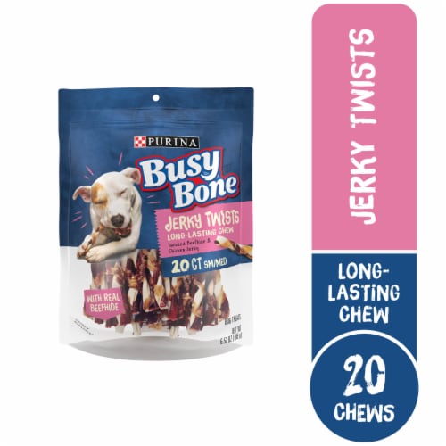 Purina Busy Bone Jerky Twists Grain-Free Chew Small/Medium Breed Dog Treats Beefhide & Chicken Jerky