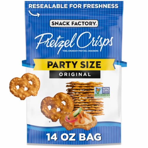 Snack Factory Original Pretzel Crisps 14 oz Party Size Bag