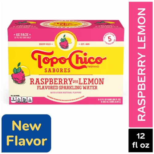 Topo Chico Sabores Raspberry with Lemon Sparkling Water Cans