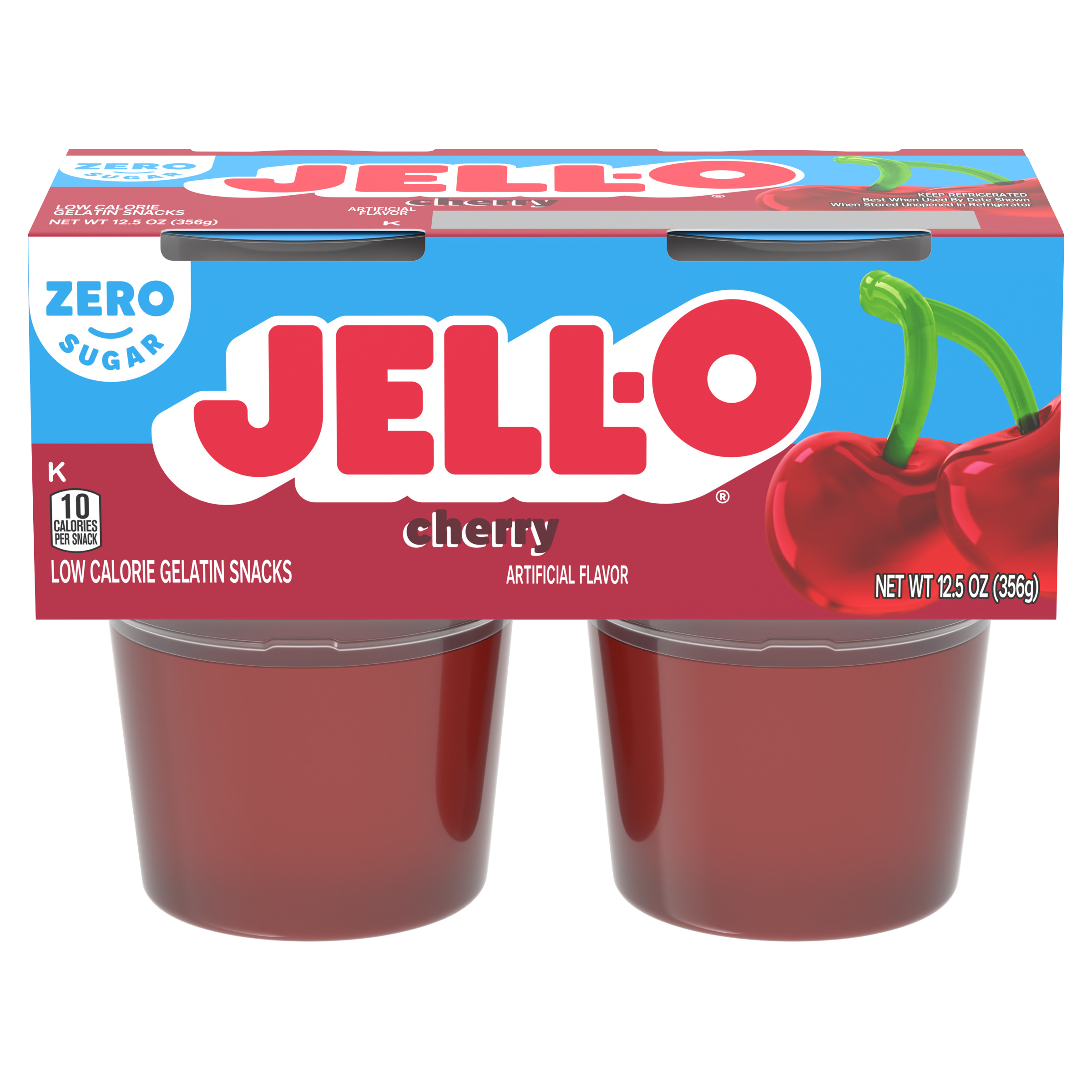 Zero Sugar Cherry Flavor Gelatin Snack Cups