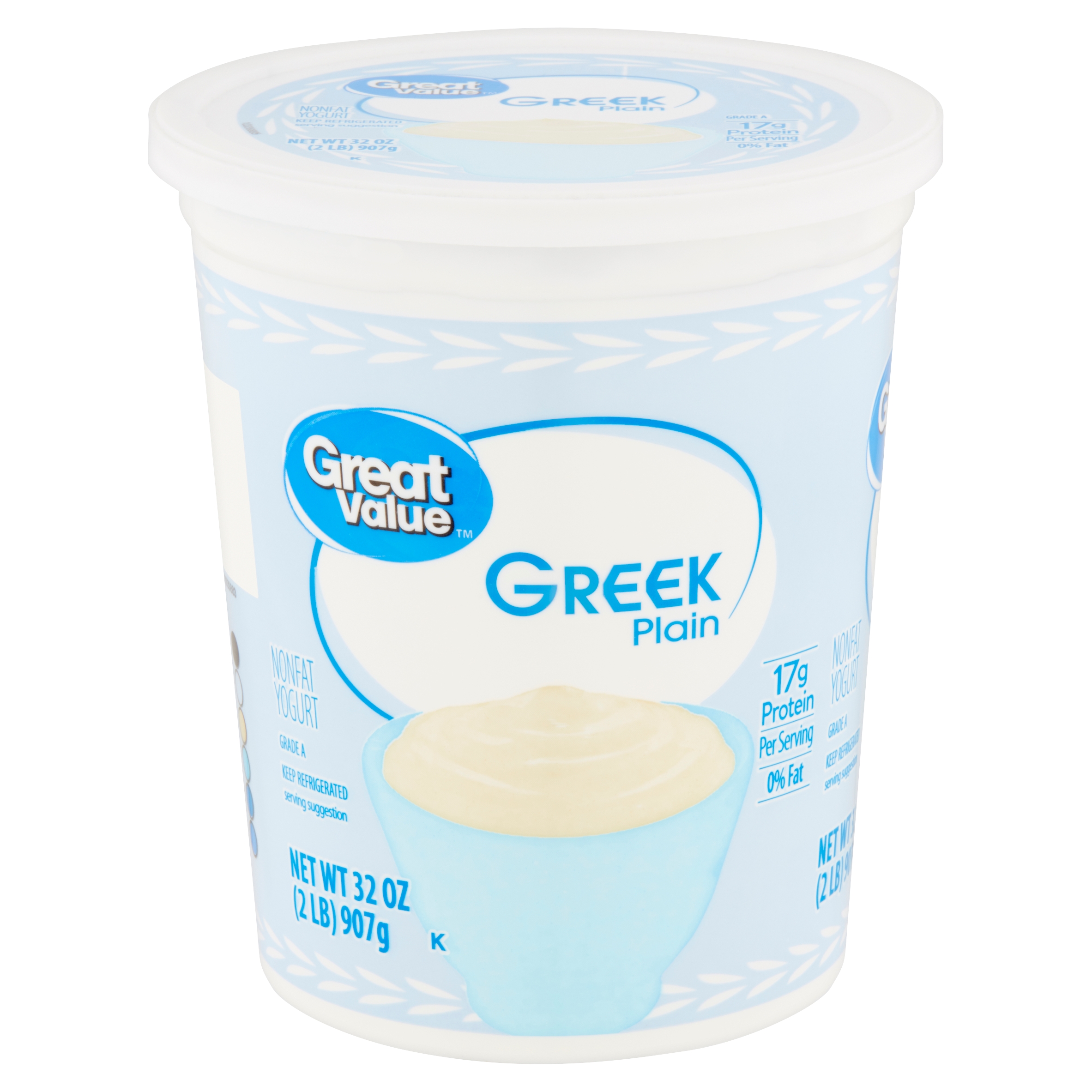 Great Value Plain Nonfat Greek Yogurt 32 oz